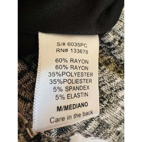 2/$30 MOD M Stretch Knit Pants Black White Gray Tight Bell Bottoms - Picture 8 of 12